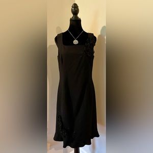 Muse size 10 Rosette Ruffle Black Dress
